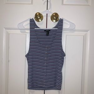 NEW Forever 21 Striped Button-Up Tank Top